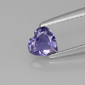 0.48캐럿 천연 바이올렛 블루 아이올라이트, 하트 모양, 6×6 mm, VS