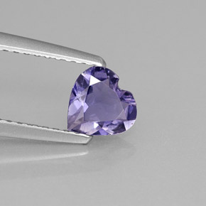 0.48캐럿 천연 바이올렛 블루 아이올라이트, 하트 모양, 6×6 mm, VS