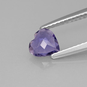 0.48캐럿 천연 바이올렛 블루 아이올라이트, 하트 모양, 6×6 mm, VS