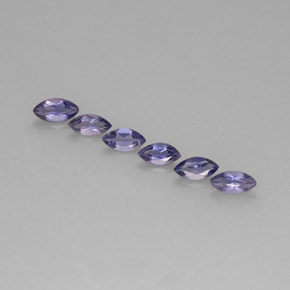 캐럿 천연 바이올렛 블루 아이올라이트 보석, 마퀴즈, 6×2.9 mm, VS