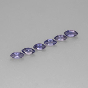 캐럿 천연 바이올렛 블루 아이올라이트 보석, 마퀴즈, 6×2.9 mm, VS