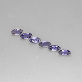 캐럿 천연 바이올렛 블루 아이올라이트 보석, 마퀴즈, 5.9×2.8 mm, VS