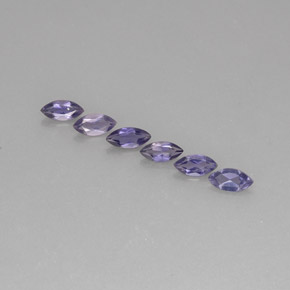 캐럿 천연 바이올렛 블루 아이올라이트 보석, 마퀴즈, 6×3.1 mm, VS
