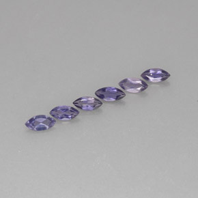 캐럿 천연 바이올렛 블루 아이올라이트 보석, 마퀴즈, 6×3.1 mm, VS