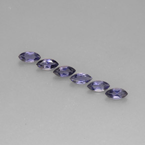 캐럿 천연 바이올렛 블루 아이올라이트 보석, 마퀴즈, 5.7×2.9 mm, VS