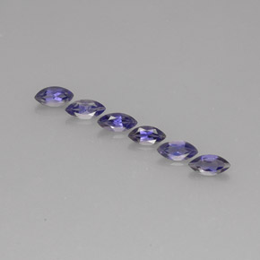 캐럿 천연 바이올렛 블루 아이올라이트 보석, 마퀴즈, 5.9×3.1 mm, VS