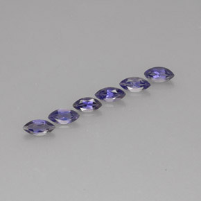 캐럿 천연 바이올렛 블루 아이올라이트 보석, 마퀴즈, 5.9×3.1 mm, VS