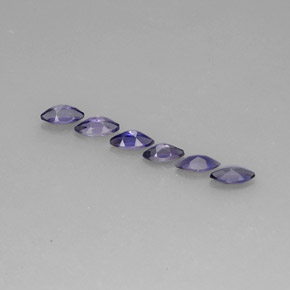 캐럿 천연 바이올렛 블루 아이올라이트 보석, 마퀴즈, 5.9×3.1 mm, VS