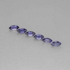캐럿 천연 바이올렛 블루 아이올라이트 보석, 마퀴즈, 6×3 mm, VS
