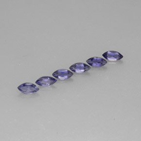 캐럿 천연 바이올렛 블루 아이올라이트 보석, 마퀴즈, 6×3 mm, VS