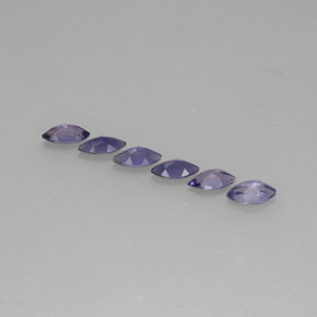 캐럿 천연 바이올렛 블루 아이올라이트 보석, 마퀴즈, 6×3 mm, VS