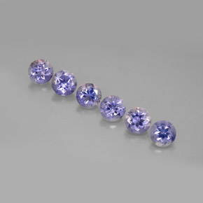 캐럿 천연 바이올렛 아이올라이트 보석, 라운드 컷, 4.12 mm, VS