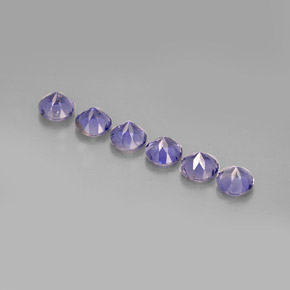 캐럿 천연 바이올렛 아이올라이트 보석, 라운드 컷, 4.12 mm, VS