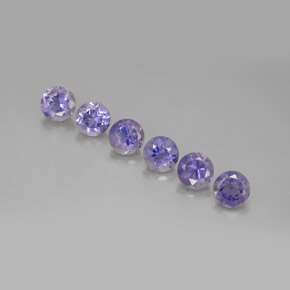 캐럿 천연 바이올렛 블루 아이올라이트 보석, 라운드 컷, 3.97 mm, VS