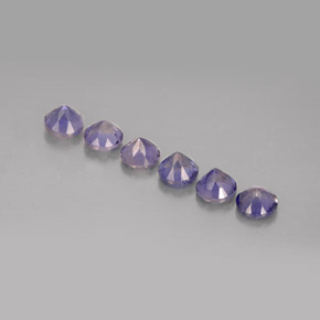 캐럿 천연 바이올렛 블루 아이올라이트 보석, 라운드 컷, 3.97 mm, VS