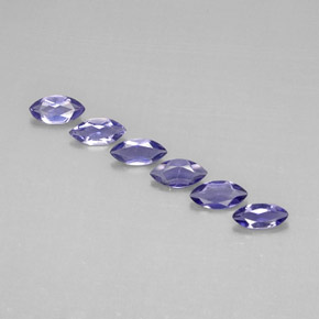 캐럿 천연 바이올렛 블루 아이올라이트 보석, 마퀴즈, 6×3.1 mm, VVS-VS