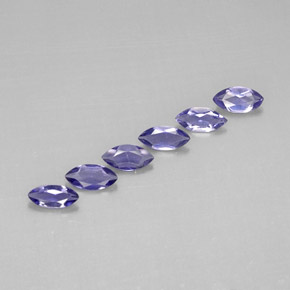 캐럿 천연 바이올렛 블루 아이올라이트 보석, 마퀴즈, 6×3.1 mm, VVS-VS