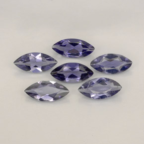 캐럿 천연 바이올렛 블루 아이올라이트 보석, 마퀴즈, 6×3 mm, VS