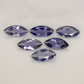캐럿 천연 바이올렛 블루 아이올라이트 보석, 마퀴즈, 6×3 mm, VS