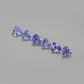 캐럿 천연 바이올렛 블루 아이올라이트 보석, 트릴리언, 3.9×3.7 mm, VS