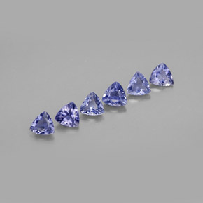 캐럿 천연 바이올렛 블루 아이올라이트 보석, 트릴리언, 3.9×3.7 mm, VS