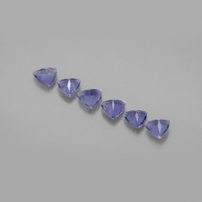 캐럿 천연 바이올렛 블루 아이올라이트 보석, 트릴리언, 3.9×3.7 mm, VS