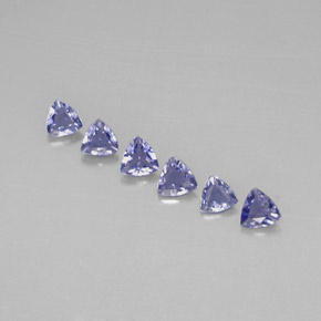 캐럿 천연 바이올렛 블루 아이올라이트 보석, 트릴리언, 4×3.8 mm, VVS