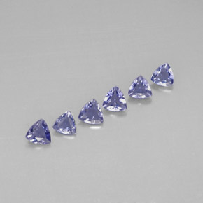 캐럿 천연 바이올렛 블루 아이올라이트 보석, 트릴리언, 4×3.8 mm, VVS