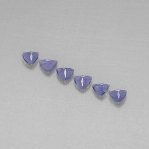 캐럿 천연 바이올렛 블루 아이올라이트 보석, 트릴리언, 4×3.8 mm, VVS