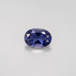 0.67캐럿 천연 바이올렛 블루 아이올라이트, 타원형 컷, 7.1×5.1 mm, VS