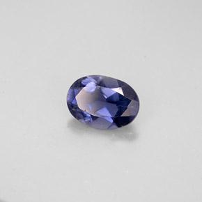 0.67캐럿 천연 바이올렛 블루 아이올라이트, 타원형 컷, 7.1×5.1 mm, VS