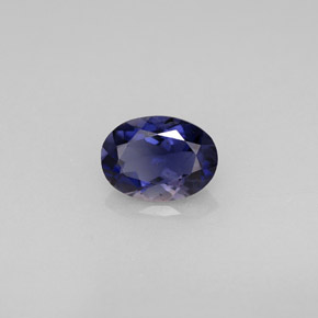0.63캐럿 천연 바이올렛 블루 아이올라이트, 타원형 컷, 7×5.1 mm, VS-SI