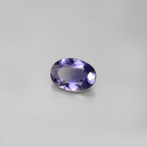 0.47캐럿 천연 바이올렛 블루 아이올라이트, 타원형 컷, 6.8×4.7 mm, VS