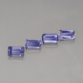 캐럿 천연 바이올렛 블루 아이올라이트 보석, 에메랄드 컷, 4.9×2.9 mm, VS