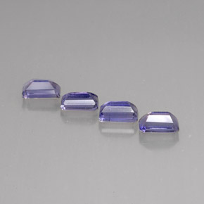캐럿 천연 바이올렛 블루 아이올라이트 보석, 에메랄드 컷, 4.9×2.9 mm, VS