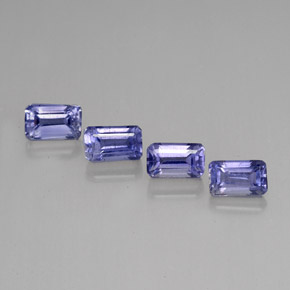 캐럿 천연 바이올렛 블루 아이올라이트 보석, 에메랄드 컷, 5.1×3.2 mm, VS