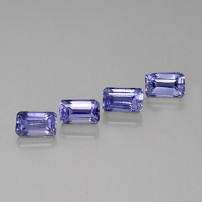 캐럿 천연 바이올렛 블루 아이올라이트 보석, 에메랄드 컷, 5.1×3.2 mm, VS