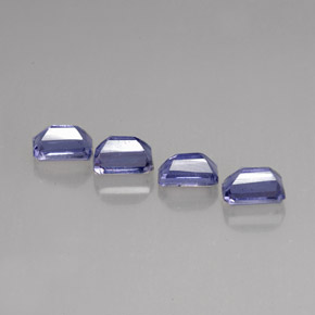 캐럿 천연 바이올렛 블루 아이올라이트 보석, 에메랄드 컷, 5.1×3.2 mm, VS
