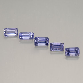 캐럿 천연 바이올렛 아이올라이트 보석, 에메랄드 컷, 5×3 mm, VVS-VS