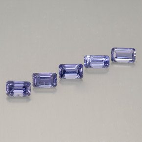 캐럿 천연 바이올렛 아이올라이트 보석, 에메랄드 컷, 5×3 mm, VVS-VS
