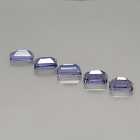 캐럿 천연 바이올렛 아이올라이트 보석, 에메랄드 컷, 5×3 mm, VVS-VS