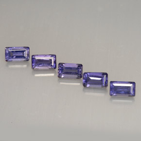 캐럿 천연 바이올렛 아이올라이트 보석, 에메랄드 컷, 5×3 mm, VVS-VS