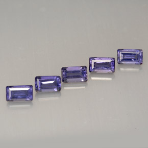캐럿 천연 바이올렛 아이올라이트 보석, 에메랄드 컷, 5×3 mm, VVS-VS