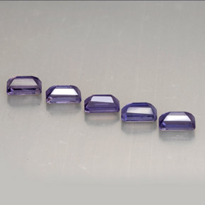 캐럿 천연 바이올렛 아이올라이트 보석, 에메랄드 컷, 5×3 mm, VVS-VS