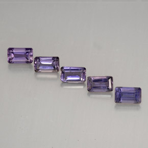 캐럿 천연 바이올렛 아이올라이트 보석, 에메랄드 컷, 5×3.1 mm, VVS-VS