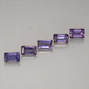 캐럿 천연 바이올렛 아이올라이트 보석, 에메랄드 컷, 5×3.1 mm, VVS-VS