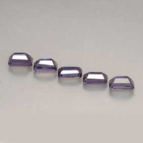 캐럿 천연 바이올렛 아이올라이트 보석, 에메랄드 컷, 5×3.1 mm, VVS-VS