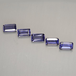 캐럿 천연 바이올렛 아이올라이트 보석, 에메랄드 컷, 4.9×2.8 mm, VVS-VS