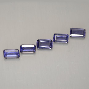 캐럿 천연 바이올렛 아이올라이트 보석, 에메랄드 컷, 4.9×2.8 mm, VVS-VS