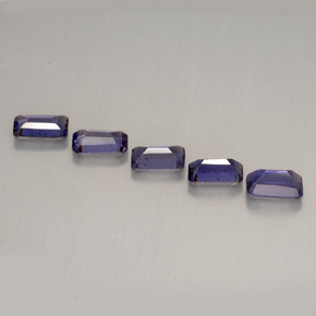 캐럿 천연 바이올렛 아이올라이트 보석, 에메랄드 컷, 4.9×2.8 mm, VVS-VS